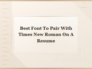 Best Fonts to Pair with Times New Roman on a Resume for a Professional Look