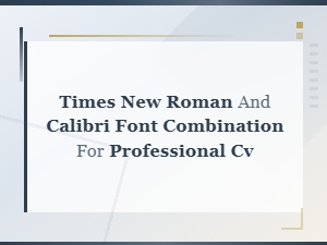 Times New Roman and Calibri Font Pairing Guide for Professional Cvs